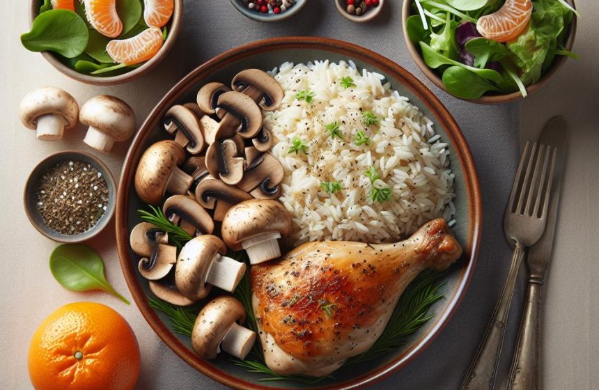 Délice de Poulet aux Champignons et Riz Parfumé
