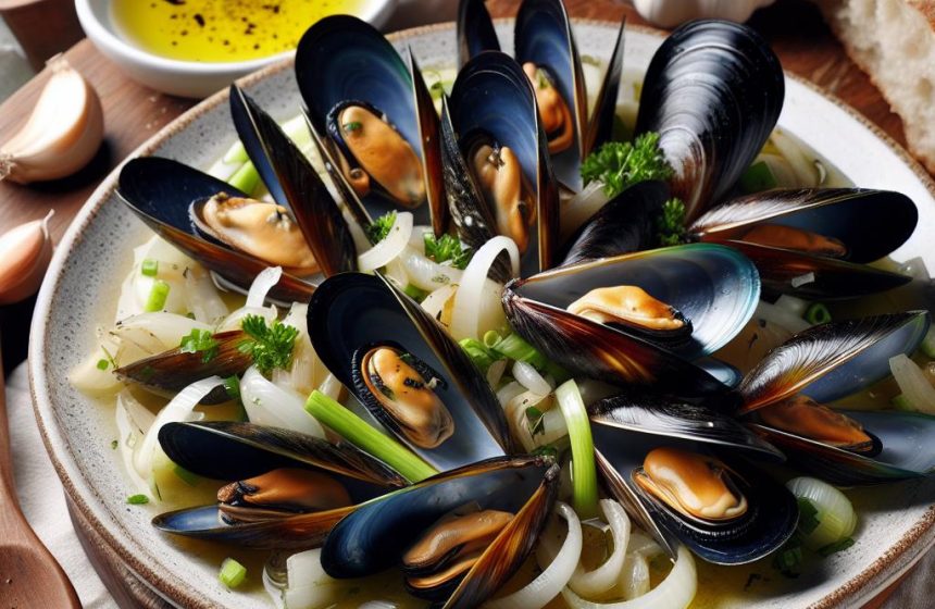 Moules Marinières aux Oignons et Poireaux