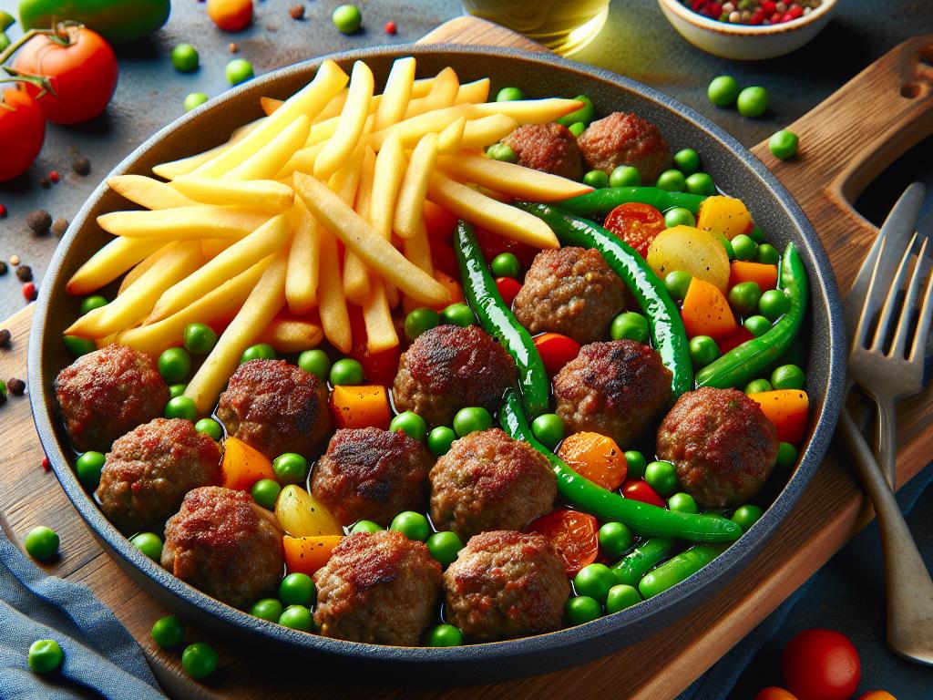 image-115 Boulettes de viande aux légumes et frites croustillantes