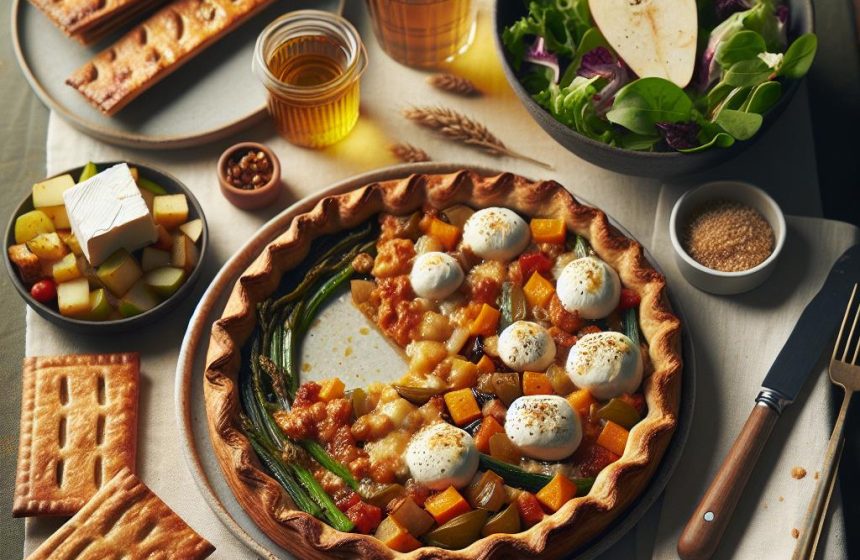 Tarte à la Ratatouille et Mozzarella avec Salade Verte