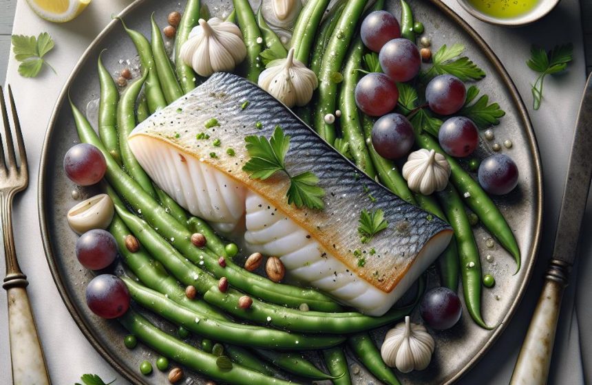 Délice Marin aux Haricots Verts et Raisins