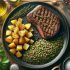 Steak Savoureux aux Lentilles et Pommes de Terre