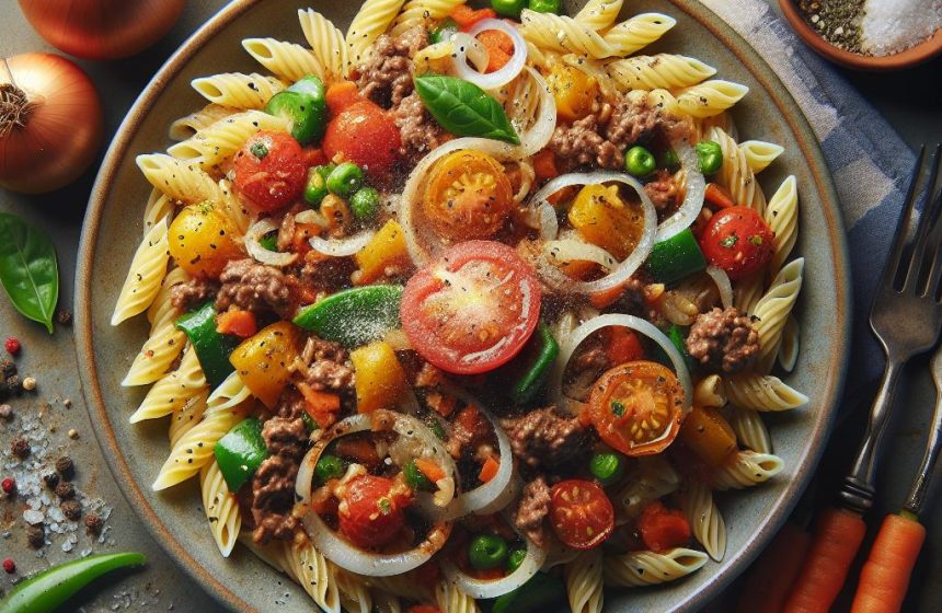 Orzo Savoureux à la Sauce de Légumes et Viande Hachée