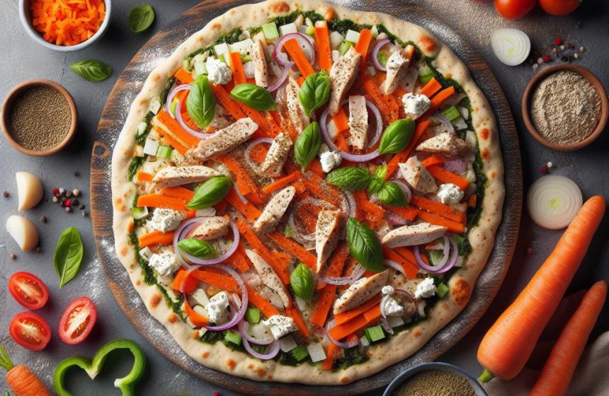 Pizza Santé au Poulet et Légumes
