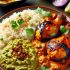 Poulet Tika Massala avec Riz et Caviar d’Aubergine