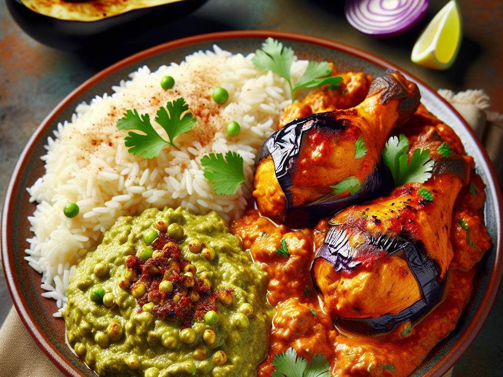 image-132 Poulet Tika Massala avec Riz et Caviar d’Aubergine