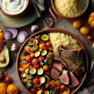 Délice Méditerranéen : Ratatouille, Semoule de Couscous et Gigot d’Agneau