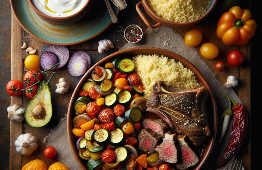 Délice Méditerranéen : Ratatouille, Semoule de Couscous et Gigot d&rsquo;Agneau
