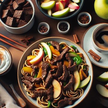 Nouilles Sautées Tibétaines au Bœuf avec Accompagnements Gourmands