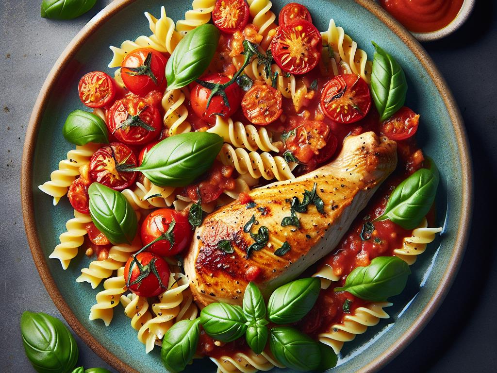 image-146 Poulet au Basilic et Coquillettes à la Tomate