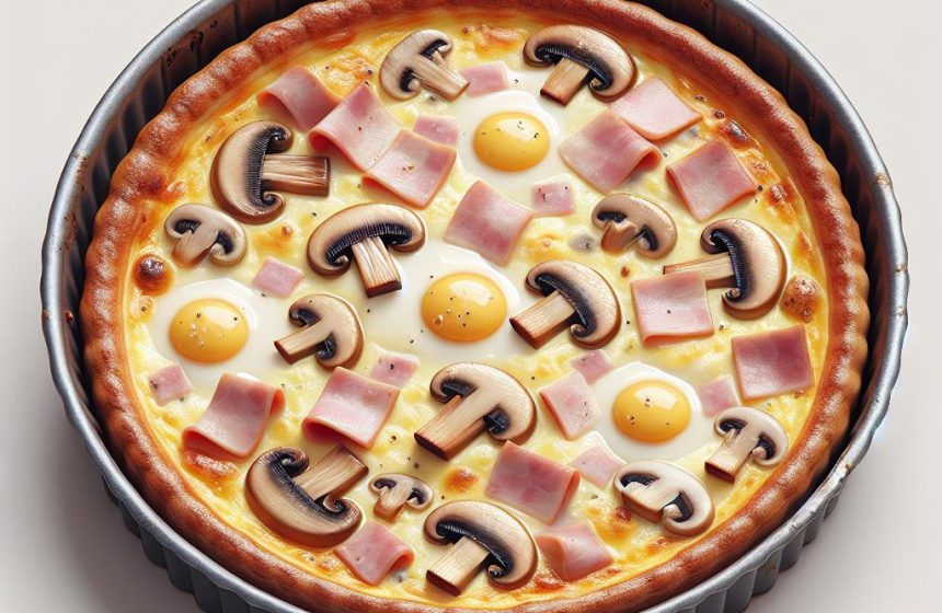 Quiche Jambon-Champignons sans Pâte