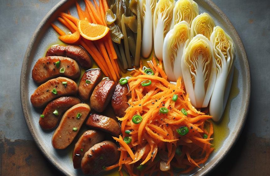 Délice de Rognon de Porc aux Carottes Râpées et Endives Vapeur