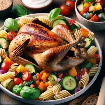 image-185 Pintade aux Pâtes et Ratatouille Méditerranéenne