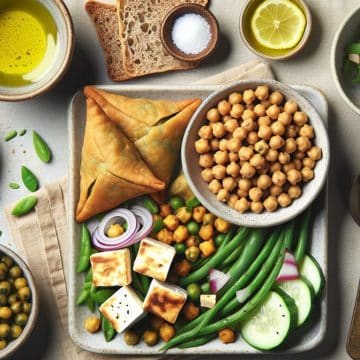 Samoussas de Légumes et Salade de Pois Chiches au Tofu