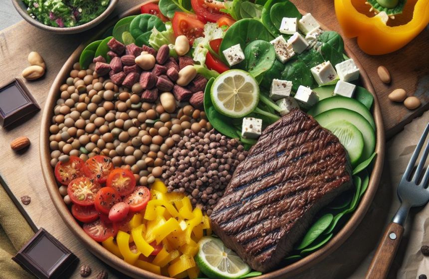 Salade Énergisante aux Lentilles et Steak Haché