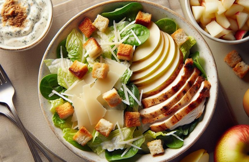 Salade César Légère et Compote Fruitée