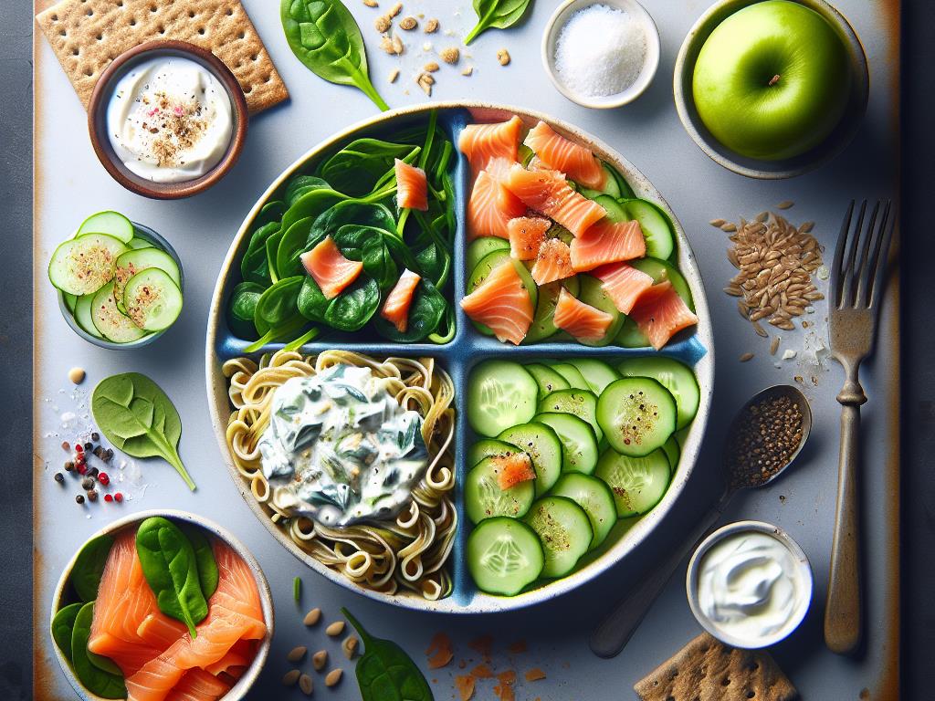 image-204 Délice de Saumon Fumé aux Épinards et Concombre au Yaourt