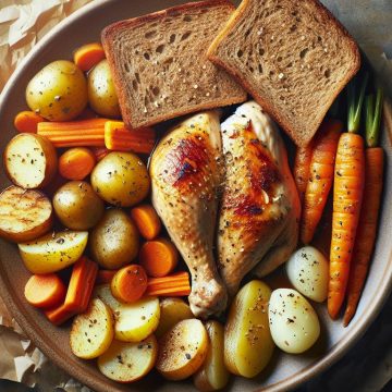 Délice de Poulet aux Pommes de Terre et Carottes avec Pain Complet