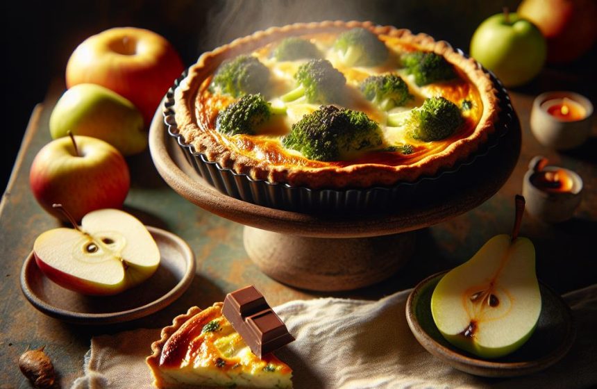 Délice de Quiche Brocolis Mozzarella avec Douceur de Fruits et Chocolat