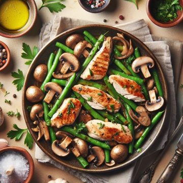 image-32 Poêlée de Poulet aux Haricots Plats et Champignons