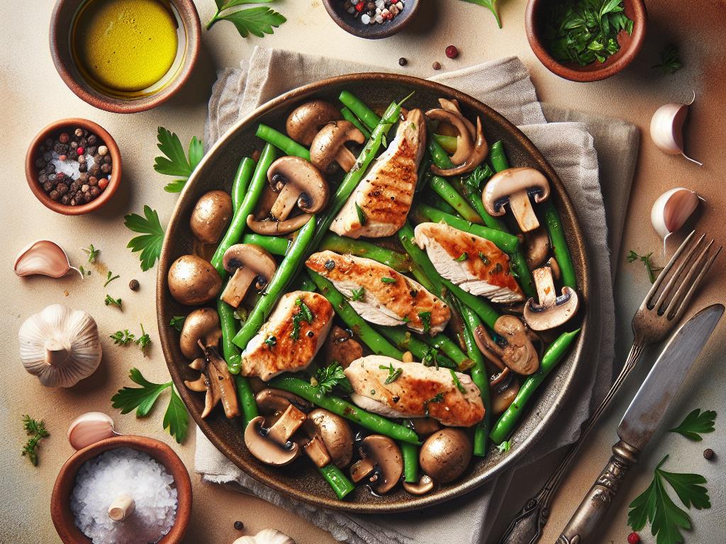 image-32 Poêlée de Poulet aux Haricots Plats et Champignons