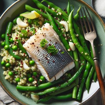 Haricot Vert, Quinoa et Merlu