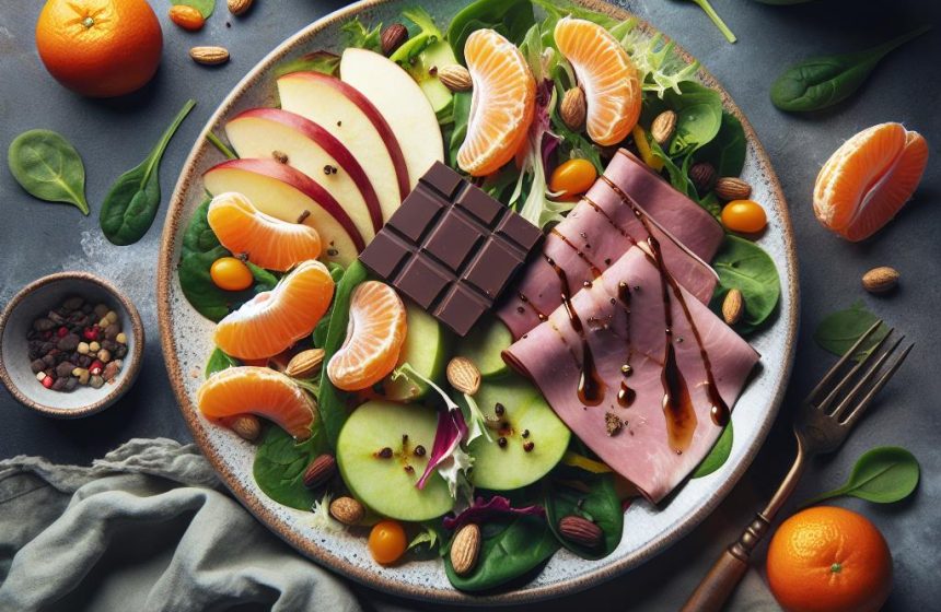 Délice de Jambon et Salade Verte aux Douceurs Fruitées