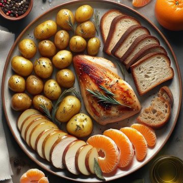 Délice de Poulet Rôti aux Pommes de Terre et Pain Croustillant