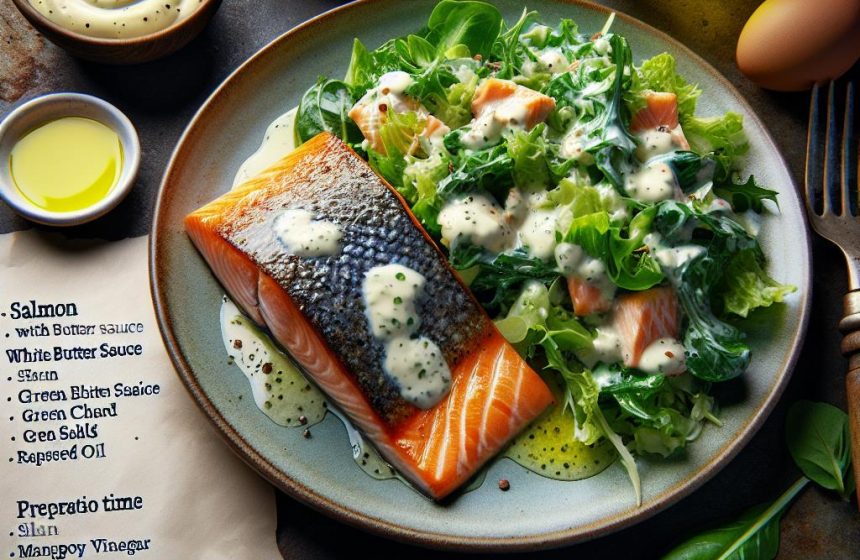 Saumon au Beurre Blanc et Salade Verte Croquante