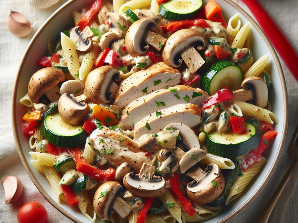 image-87 Pâtes au Poulet et Sauce aux Légumes et Champignons