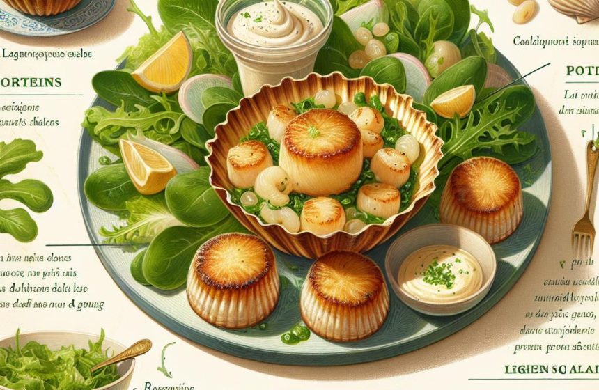 Bouchée à la Reine aux Noix de Saint-Jacques et Salade Verte