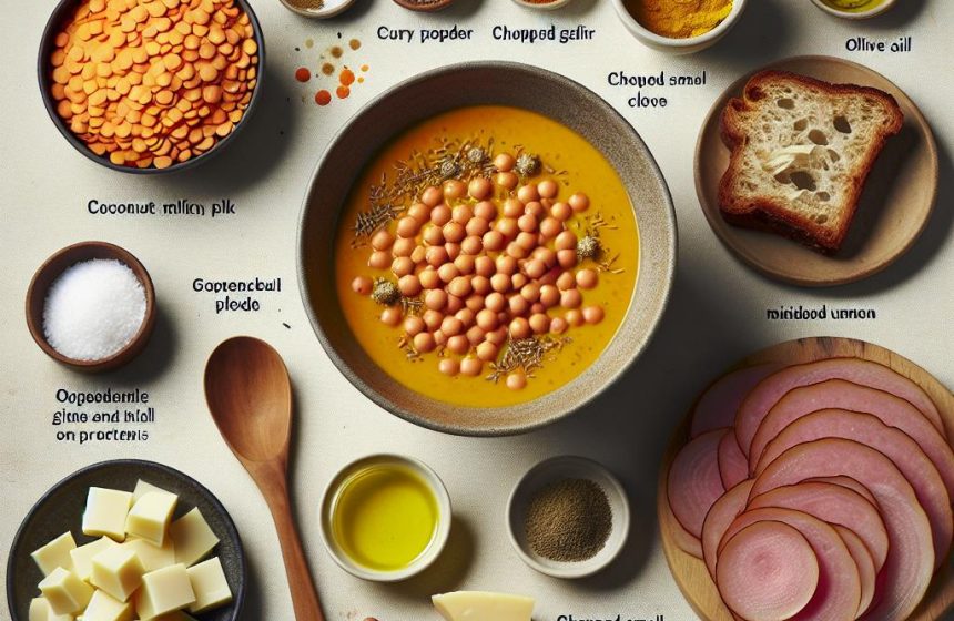 Soupe de Lentilles Corail au Lait de Coco et Pain aux Noix