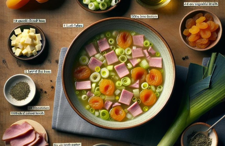 Soupe de Poireaux au Jambon et Abricots