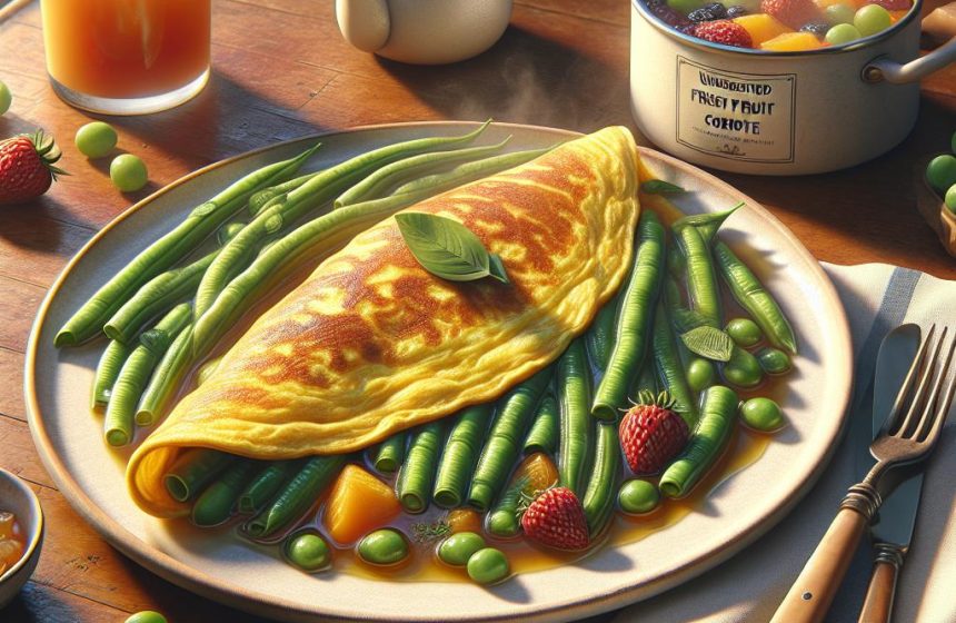 Omelette aux Haricots Verts et Compote de Fruits