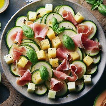 image-101 Salade Fraîcheur de Courgette, Jambon Cru et Melon