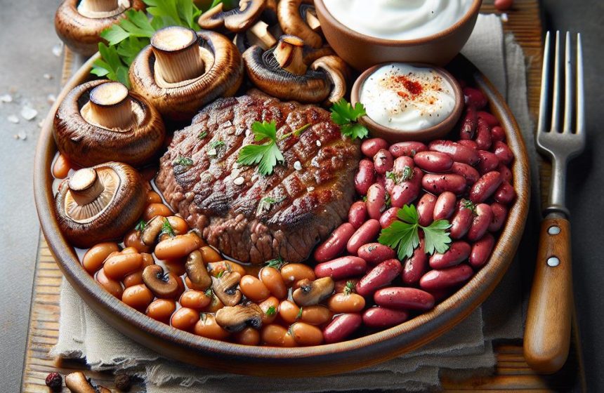Délice de Steak Haché aux Haricots Rouges et Champignons