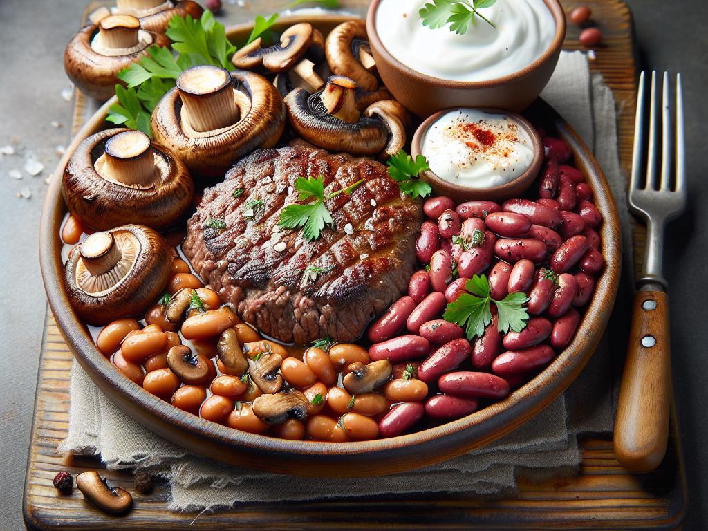 image-109 Délice de Steak Haché aux Haricots Rouges et Champignons