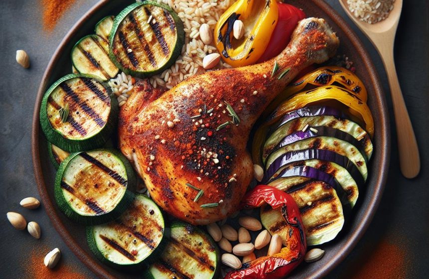 Poulet au Paprika et Légumes à la Plancha