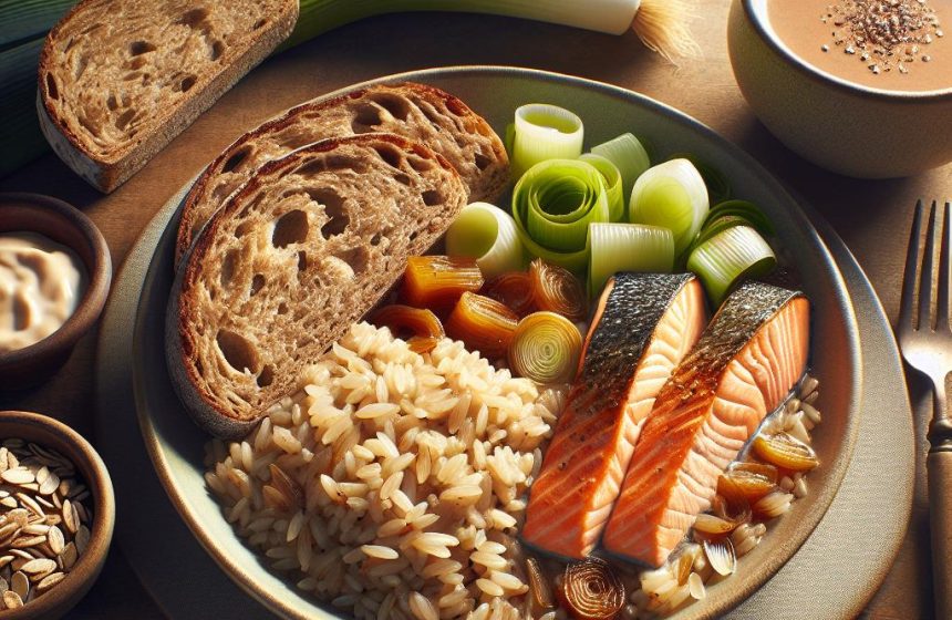 Riz Complet au Saumon et Poireaux avec Dessert Chocolaté