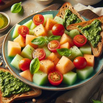 image-115 Salade Fraîcheur au Melon et Toasts au Pesto