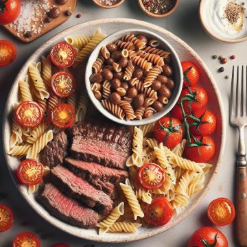 image-118 Steak Haché de Bœuf aux Pâtes et Tomates Cerises