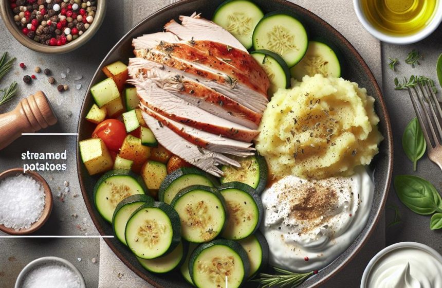 Délice de Dindonneau aux Courgettes Vapeur