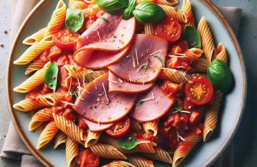 Pâtes au Jambon et Sauce Tomate Savoureuse