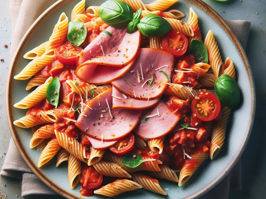 image-130 Pâtes au Jambon et Sauce Tomate Savoureuse