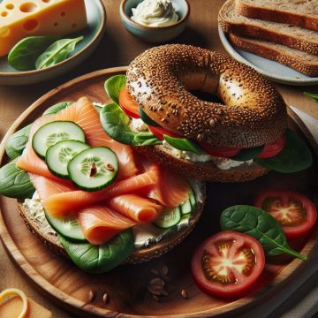 Bagel au Saumon Fumé et Sandwich au Pain Complet