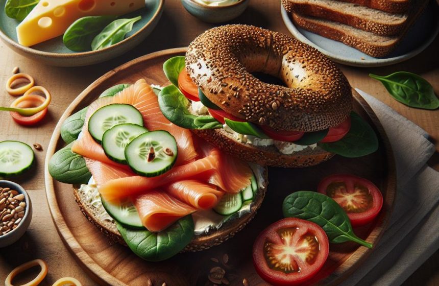Bagel au Saumon Fumé et Sandwich au Pain Complet