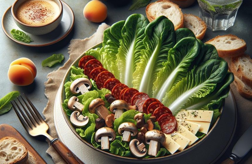 Délice de Laitue Romaine et Champignons au Chorizo