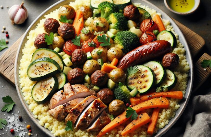 Couscous aux Légumes, Poulet et Viandes Grillées