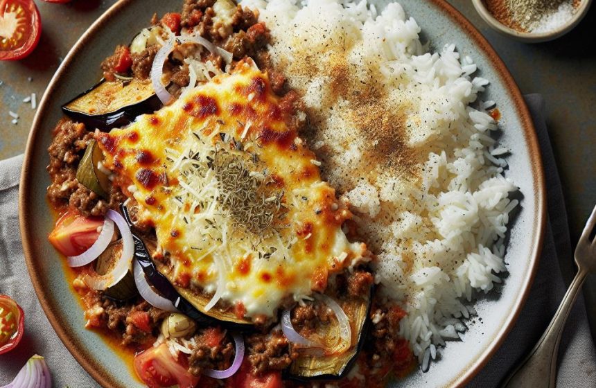 Riz et Moussaka de Bœuf Savoureuse