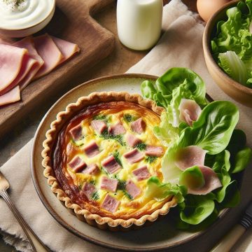 image-170 Quiche Jambon Sans Pâte Accompagnée de Mâche et Yaourt Nature